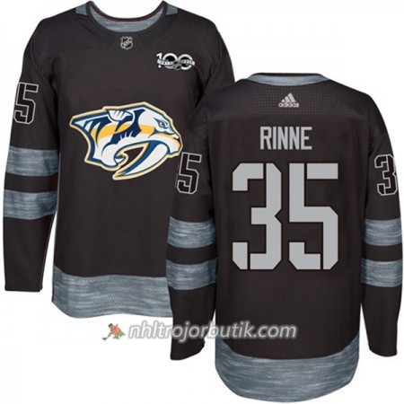 Män Ishockey Nashville Predators Tröja Pekka Rinne 35 1917-2017 100th Anniversary Adidas Svart Authentic